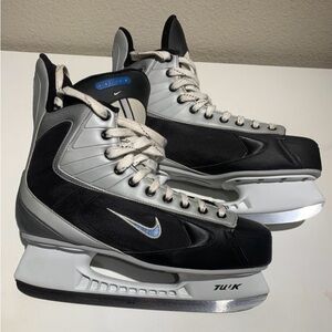 Nike Men's Black and Gray Ice Skates for Hockey